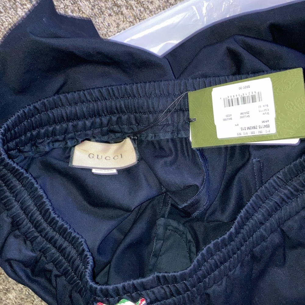 Gucci Dark Blue Athletic Pants